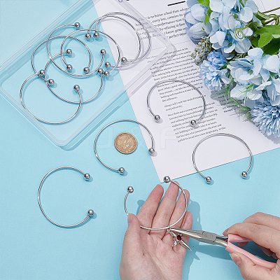 12Pcs 304 Stainless Steel European Style Torque Bangles Making FIND-UN0007-46-1