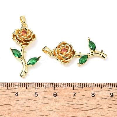 Brass Micro Pave Cubic Zirconia Pendants KK-G533-05G-1