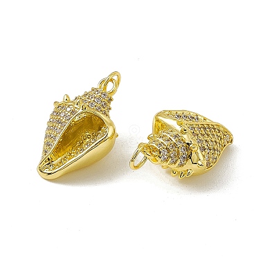 Rack Plating Brass Micro Pave Cubic Zirconia Pendants LS-KK-C007-30G-1