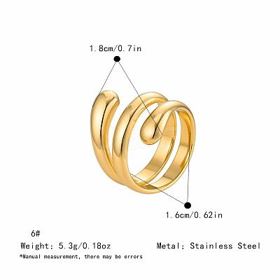 Irregular 304 Stainless Steel Finger Rings for Women SA8524-1-1
