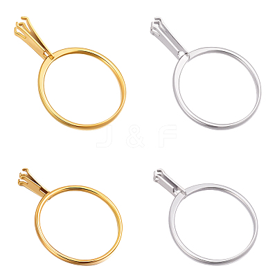 4Pcs 4 Styles 304 Stainless Steel Finger Ring Components DIY-BBC0003-14-1