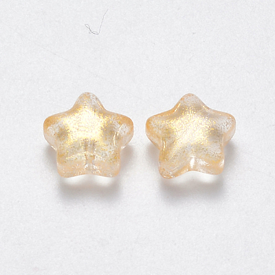 Spray Painted Glass Beads GLAA-R211-04-D03-1