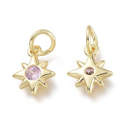 Brass Micro Pave Cubic Zirconia Pendants KK-P188-H07-G-1