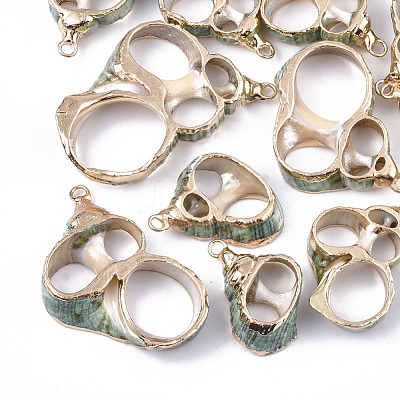 Electroplate Spiral Shell Pendants SSHEL-S262-13-1