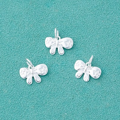 925 Sterling Silver Bowknot Charms STER-A048-20S-1