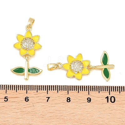 Brass Micro Pave Clear Cubic Zirconia Pendants LS-KK-F931-12G-1