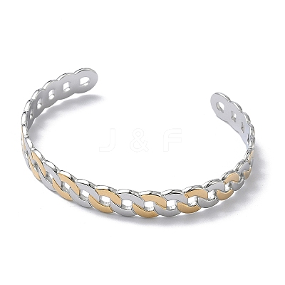 304 Stainless Steel Cuff Bangles BJEW-A160-03PG-1