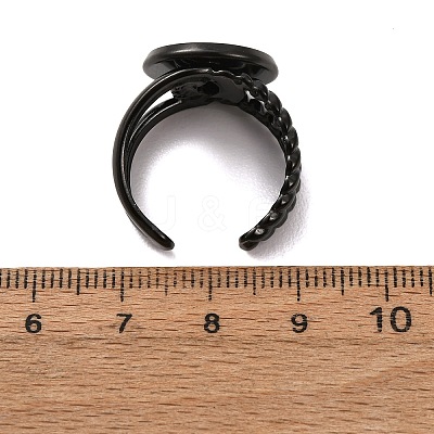 304 Stainless Steel Cuff Ring Components STAS-P454-01D-B-1