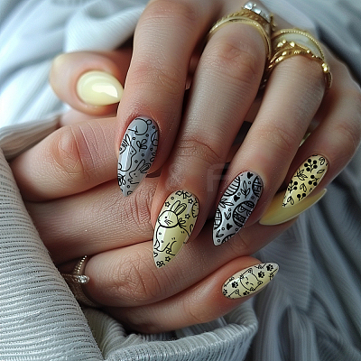 Stainless Steel DIY Nail Art Templates MRMJ-WH0098-017-1