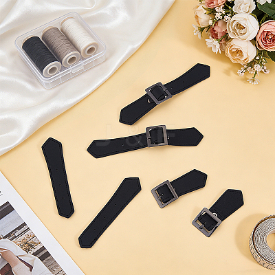 4Pcs Leather Sew on Toggle Buckles FIND-FG0005-62B-1