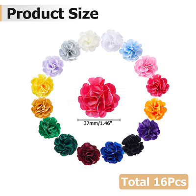 16Pcs Flower Cloth Pins JEWB-WH0020-113-1