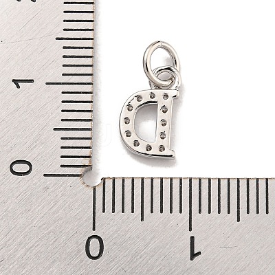 Initial Letter Brass with Cubic Zirconia Charms KK-Q814-26D-P-1
