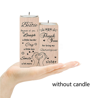 Wood Candle Holder AJEW-WH0268-002-1