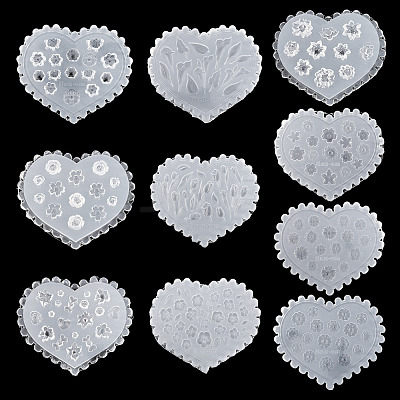 10Pcs 10 Styles Silicone Polymer Clay Mold DIY-TA0012-79-1