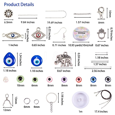 DIY Evil Eye Jewelry Set Making Kits DIY-SZ0007-79-1