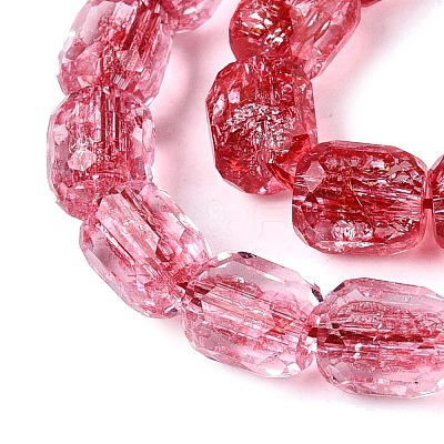 Transparent Crackle Glass Beads Strands GLAA-Q108-04A-08-1