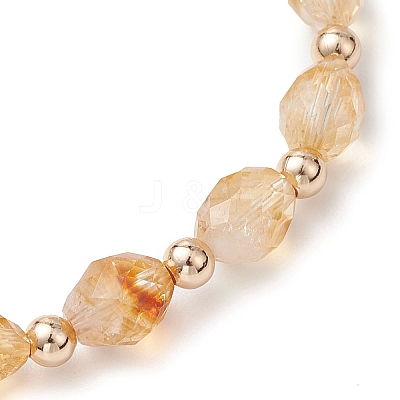 Natural Citrine Beads Bracelets BJEW-JB11223-1