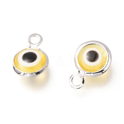 Handmade Evil Eye Lampwork Charms KK-F764-13P-05-1