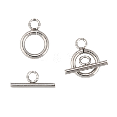 Tarnish Resistant 304 Stainless Steel Toggle Clasps STAS-F114-04P-B-1