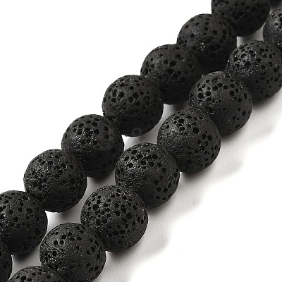 Natural Lava Rock Bead Strands X-G-L435-03-8mm-18-1