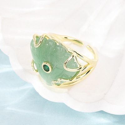 Natural Green Aventurine Cuff Rings GG-CBA5FCC-04G-07-1