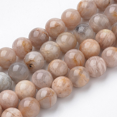 Natural Sunstone Beads Strands G-S150-51-8mm-1