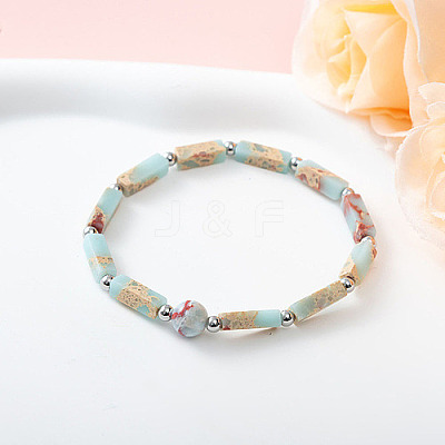 Natural Flower Amazonite Stretch Bracelet DP3019-8-1