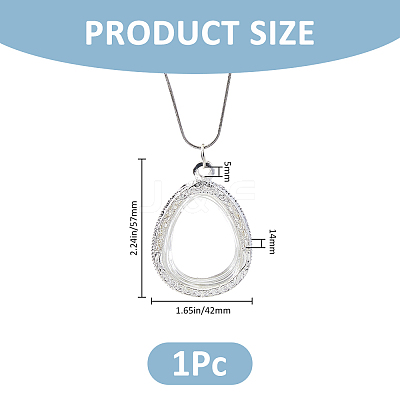 1Pc Teardrop Alloy Locket Pendants FIND-FH0017-09-1