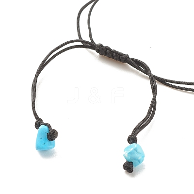 Gemstone Chips Braided Bead Bracelet for Women BJEW-JB08019-1
