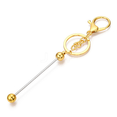 Alloy Bar Beadable Keychain for Jewelry Making DIY Crafts KEYC-A011-01G-1