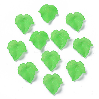 Frosted Transparent Acrylic Grape Leaf Pendants X-PAF002Y-7-1