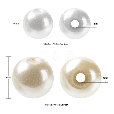 Glass Pearl Beads Strands HY-FS0001-05-1