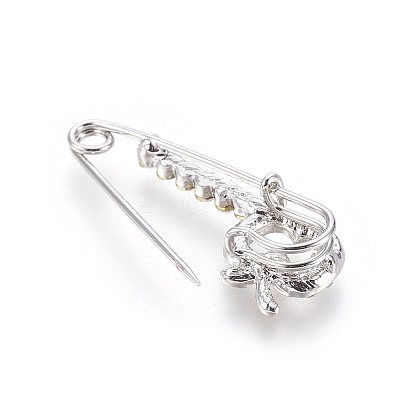 Platinum Plated Alloy Brooches JEWB-WH0003-04P-1