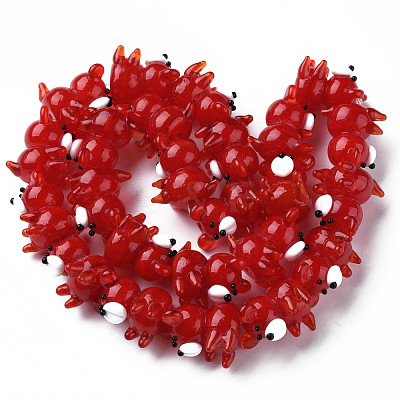 Transparent Handmade Bumpy Lampwork Beads Strands LAMP-T007-19-B07-1