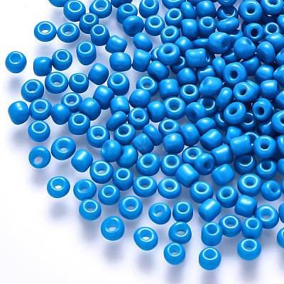 6/0 Baking Paint Glass Round Seed Beads SEED-S036-01C-11-1
