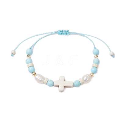 Nylon Thread Braided Bead Bracelets for Women BJEW-JB11357-1