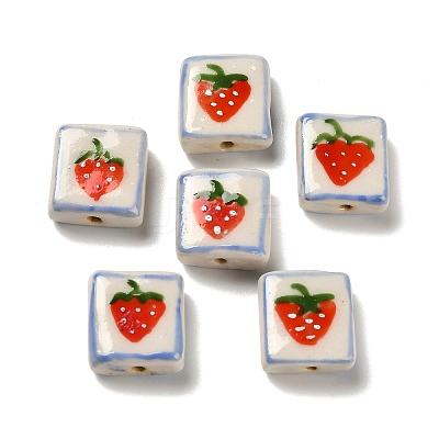 Printed Handmade Porcelain Beads LAMP-D303-06F-02-1