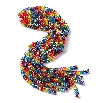 Electroplate & Gradient Color Glass Beads Strands LAMP-M023-01-1