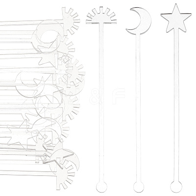 30Pcs 3 Style Transparent Acrylic Stirring Rods TACR-NB0001-30A-1