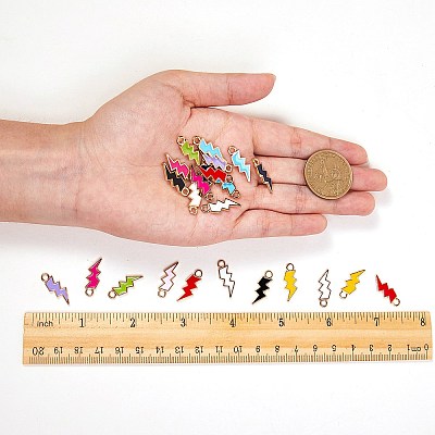 Light Gold Plated Alloy Enamel Pendants ENAM-SZ0001-33LG-1