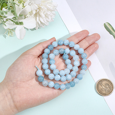 1 Strand Natural White Jade Bead Strands G-PA0002-63-1