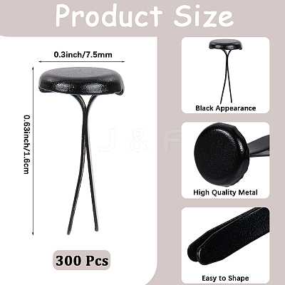 300Pcs Flat Round Iron Brads IFIN-CP0001-08-1
