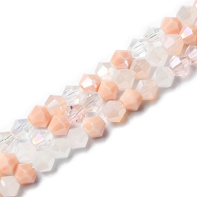Electroplate Glass Beads Strands X-EGLA-D018-02A-1