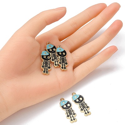 5Pcs Alloy Enamel Pendants ENAM-YW0001-49A-1