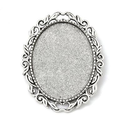 Vintage Tibetan Alloy Brooch Cabochon Bezel Settings X-PALLOY-O037-08AS-1