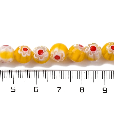 Handmade Millefiori Lampwork Beads Strands LAMP-G164-05E-1