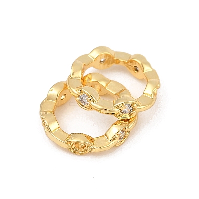 Brass Clear Cubic Zirconia Bead Frame LS-KK-D375-33G-01-1