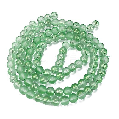 Frosted Transparent Glass Bead Strands GLAA-P065-8mm-04-1