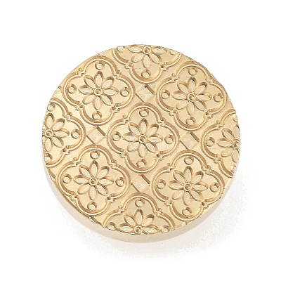 Texture Theme Roung Brass Stamp Head AJEW-M036-06D-G-1