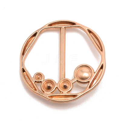 Flat Round Alloy Resin Imitation Pearl Slide Buckles JEWB-TAC0003-02B-1